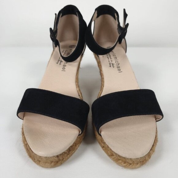 NWOB Eric Michael Spain Made 🇪🇸 LEATHER UPPER/LINING Milan Wedge Sandals 40‎